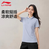 李宁（LI-NING）polo衫短袖T恤女26夏新款显瘦翻领透气运动宽松吸汗休闲半袖上衣
