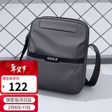 高尔夫GOLF单肩包男士休闲斜挎包男大容量牛津布学生随身小挎包可装ipad轻便手机包防泼水运动男包 黑配灰 
