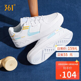 361°运动女鞋春夏季情侣复古厚底增高小白休闲板鞋子女682116601F-2