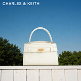 CHARLES&KEITH鳄鱼纹凯莉包手提斜挎婚包包女包生日新年礼物CK2-50270880-1 Ivory象牙色 S