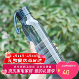 乐扣乐扣（LOCK&LOCK）夏季运动水杯简约塑料杯户外便携水壶男女学生杯子蓝色550ML