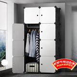 安尔雅 简易衣柜塑料组装双人衣橱现代简约组合单人卧室收纳衣柜出租房