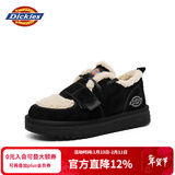 Dickies女士雪地靴舒适休闲平底鞋加绒加厚棉鞋 黑色 35 