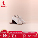乔丹女鞋板鞋皮面小白鞋厚底增高革面休闲鞋女款运动鞋