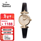 Vivienne Westwood西太后手表女士小表盘女表石英表皮带生日送女友情人节礼物新年 黑色 VV090GDBK 23mm