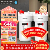 GOOTHO大白瓶前置过滤器 全屋家用自来水过滤净水器大通量大蓝瓶中央过滤通用滤芯除余氯阻垢 10寸双联增强抑菌【PP+BBC】