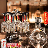 青苹果水晶玻璃红酒杯醒酒器杯架套装 红杆洋酒杯高脚杯新年礼物