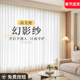 未来式幻影纱窗帘竖百叶窗纱帘透光不透人梦幻阳台防晒遮光2025新款客厅 幻影纱-霜白色-挂钩款（当天发货)（带挂钩） 【定制/穿孔/免费改短/高温定型】联系客服