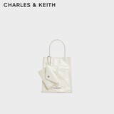 CHARLES&KEITH纯色褶皱磁吸手提单肩斜挎托特包包女包生日礼物CK2-30782347