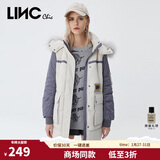 金羽杰冬季新潮羽绒派克服女中长款大毛领连帽拼接羽绒服女士Y21606161