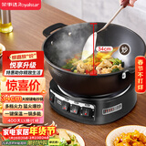 荣事达（Royalstar）电炒锅电蒸锅电煮锅山东锅家用铸铁炖蒸煮不粘锅一体多功能蒸笼蒸包子电火锅RS-FT34家电