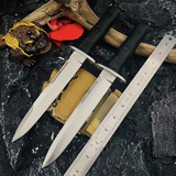 极端武力户外战术防身高硬度D2钢直刀野外露营便携生存锋利小刀具 极端武力3909战术刀【白色】 32cm-小于60°【赠战术绑腿K鞘】