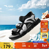 安踏儿童运动凉鞋男大童夏季透气魔术贴露趾沙滩鞋A12326962I