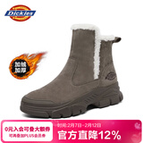 Dickies女士雪地靴女靴冬季加绒加厚短靴保暖棉鞋靴子 驼色 40 
