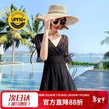 宜肤防晒泳衣女保守温泉裙式连体遮肚游泳衣平角大码聚拢显瘦学生泳装