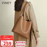 viney包包女包牛皮水桶大容量单肩斜挎托特包生日情人节礼物送女友老婆