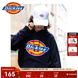 Dickies连帽卫衣男女同款纯棉大logo印花宽松休闲情侣装上衣DK007060 黑色 L