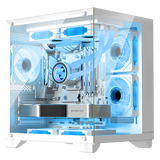 长城（Great Wall）视界S1W Mini白色海景房电脑机箱（M-ATX/240水冷位/双面玻璃/7风扇位）