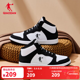 乔丹男鞋加绒高帮板鞋保暖棉鞋皮革面减震休闲运动鞋子 【女款】白/黑色 热销中.... 38