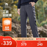 骆驼（CAMEL）男装羽绒裤秋冬户外情侣防泼水加厚保暖休闲工装长裤子M14CK01639
