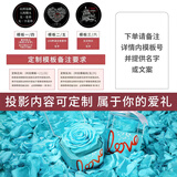 Vana爱的记忆100种我爱你投影银项链女生日礼物送女朋友老婆 蓝色真花礼盒【备注颜色】普通款