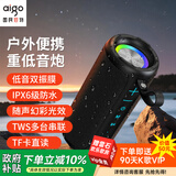 爱国者 T39升级版 蓝牙音箱家用桌面音响重低音迷你便携式户外大音量炫彩灯光超长续航低音炮防水 黑色