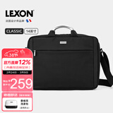 乐上（LEXON）电脑包手提单肩包男士商务苹果笔记本包14英寸简约出差公文包蓝黑