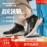 Skechers斯凯奇儿童秋冬休闲男女童二棉鞋轻质加绒保暖靴405222L/302583L 男童/黑色/绿色/BKGR 34