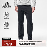 伯希和（Pelliot）抓绒裤男女秋防风保暖休闲长裤摇粒绒直筒户外运动卫裤 男曜石黑 XL