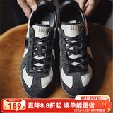 马登经典复古德训鞋男款运动休闲板鞋小白鞋平底健身训练阿甘鞋子 墨黑色 /国风款/国潮刺绣男士休闲鞋 42 (260mm) 男码