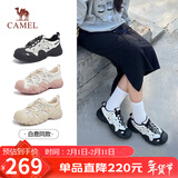 骆驼（CAMEL）丑萌登山鞋女时尚撞色户外休闲鞋 L24S076620 米/银/黑 37