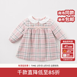戴维贝拉（DAVE＆BELLA）秋冬装女童娃娃领格子连衣裙 春秋宝宝长袖裙子 粉色格子DBM7742 110 cm(5Y（建议身高100-110cm）)