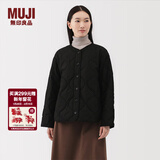 MUJI 女式 蓬松棉服绗缝夹克 女装外套女款棉衣棉袄25年冬季 BD10NA5A 黑色 L (165/88A)