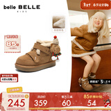 百丽童趣猫猫童靴女童2025冬新商场同款舒适保暖休闲短靴69010D95 黄棕色 31