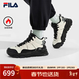 斐乐（FILA）女鞋中帮加绒老爹鞋休闲鞋冬季保暖厚底运动鞋 斑鸠黄/黑-TB 36