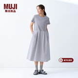 MUJI女式凉感短袖连衣裙女装裙子25年夏季连身裙长裙BC2LKA5S 灰色 M (160/84A)