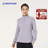 迪卡侬（DECATHLON）摇粒绒外套女抓绒衣保暖户外运动加厚秋冬冲锋衣内胆 半拉链-紫色 S