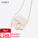 viney牛皮包包女包小众斜挎手机包单肩小圆包生日情人节礼物送女友老婆