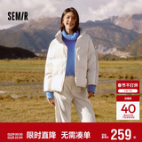 森马（Semir）森马羽绒服女短款立领撞色三防保暖通勤外套24冬新款109724113012
