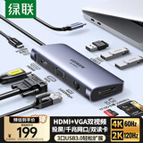 绿联Type-C扩展坞USB-C雷电4拓展坞HDMI网线转接头PD快充充电器分线器读卡通用苹果Mac电脑笔记本iPad