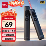 得力（deli）充电款激光翻页笔蓝牙/USB连接 教师用翻页笔PPT演讲笔投影遥控器无线演示笔 灰色金属喷漆NS100-1