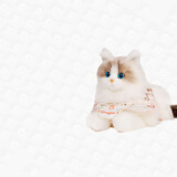 Chongker宠客仿真玩偶趴姿布偶猫咪公仔毛绒娃玩具送女生儿童生日新年礼物 汉服云肩款 35*20*23