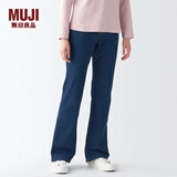 MUJI女式 弹力 牛仔 喇叭裤 (股下77cm) 女款裤子春季 蓝色 24inch 160/60A