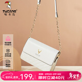 啄木鸟（TUCANO）包包女款2026年牛皮时尚单肩斜挎包女链条包新年生日情人节礼物 菱格米白【实用生日礼物送女友】