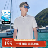 卡宾【凉感】金线刺绣短袖T恤简约黑白POLO衫 漂白色02 50/175/L 