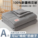 曼克顿（MANKEDUN） A类100%新疆棉花夏凉被空调被家用可机洗宿舍水洗棉薄被子被芯 石灰【100%新疆棉 假一罚十】 150*200cm【单人夏被】越洗越软