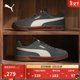 彪马（PUMA）德训鞋|经典复古T头鞋男女冬黑色休闲板鞋CLUB401514 矿物灰-白色-白色-03 38