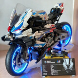 澄拼宝马M1000RR摩托车赛车积木机械组跑车新款拼装男孩玩具跑车模型 宝马摩托【遥控灯光版】M1000RR