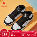 乔丹男鞋加绒高帮板鞋保暖棉鞋皮革面减震休闲运动鞋子 白色黑色 热销中.... 42