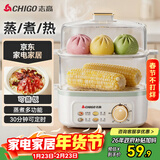 志高（CHIGO）煮蛋器 单双层蒸蛋器小蒸锅 智能定时自动断电 蒸鸡蛋羹神器早餐煮鸡蛋神器一体机2-3人 JPZDQ859